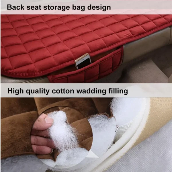 Car Seat Cover Front Rear Flocking Cloth Cushion Non Slide Winter Auto Protector Mat Pad Keep Warm Universal Fit Truck Suv Van - Image 6