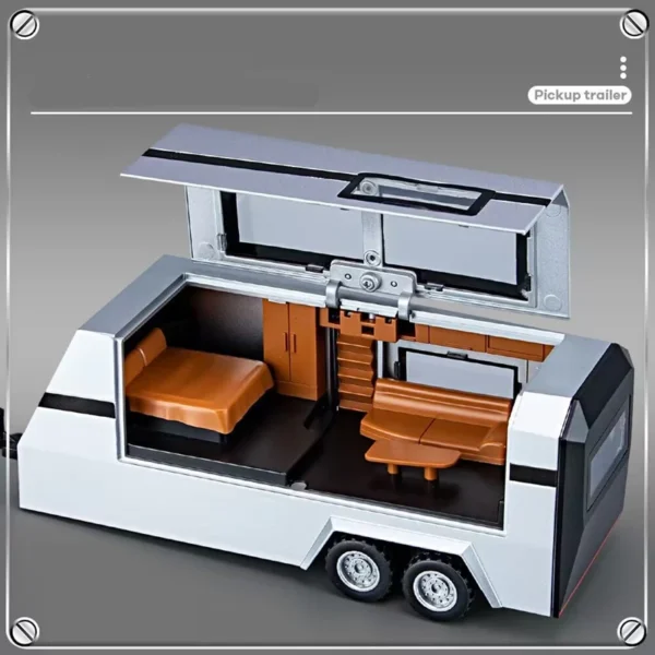 1/32 Cyber Toy truck Pickup Trailer Alloy Car Model Diecasts Metal Toy Off-road Vehicles Truck Model Sound and Light Kids Gifts - Image 2