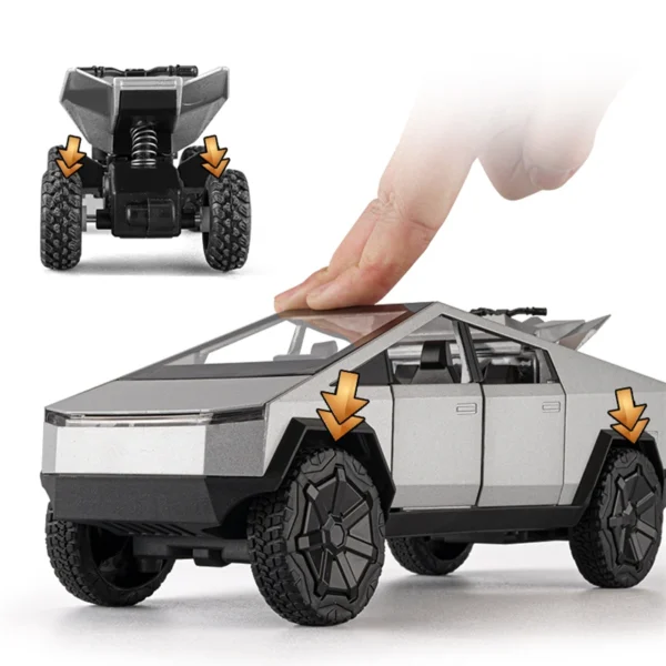 1/24 Cyber toy truck Pickup Alloy Car Model Diecasts Metal Toy Off-road Vehicles Truck Model Simulation Sound Light Kids Gifts - Image 4