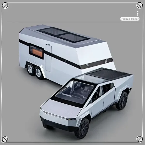 1/32 Cyber Toy truck Pickup Trailer Alloy Car Model Diecasts Metal Toy Off-road Vehicles Truck Model Sound and Light Kids Gifts - Image 5